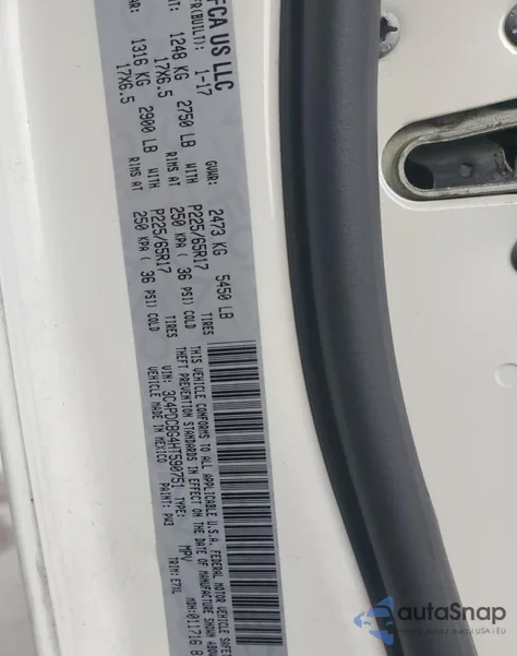 2017 Dodge Journey Sxt z USA, uszkodzony, nr VIN 3C4PDCBG4HT590751